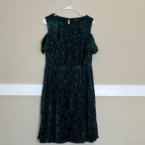 Torrid Velour/Velveteen Leopard Print Cold Shoulder Dress